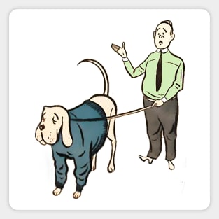 Jewish man taking the dog for a walk Magnet